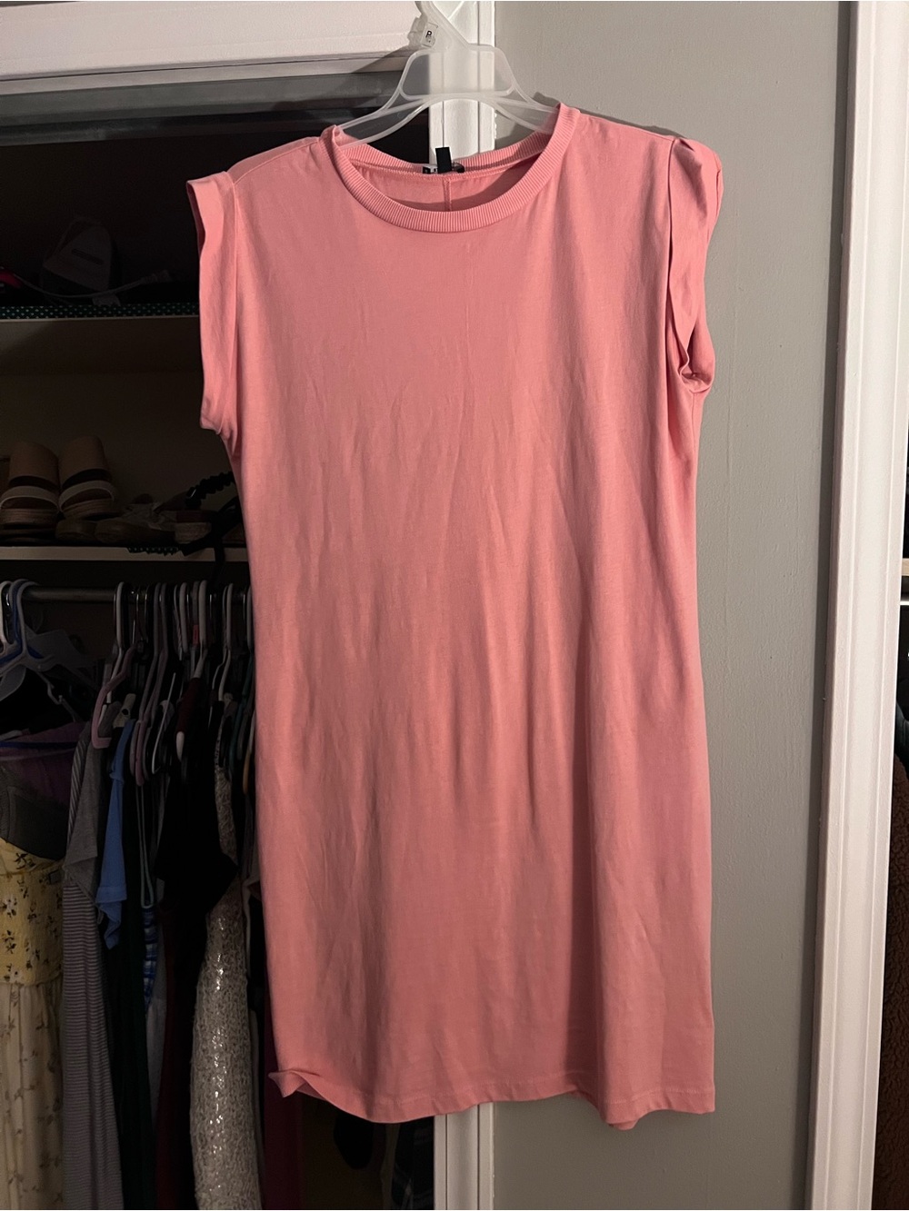 Express Women's peach/Pink Sleeveless T-Shirt Dress